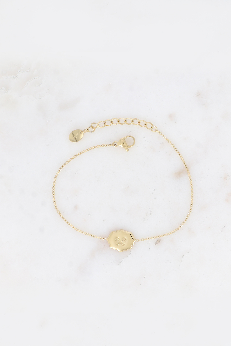 Mayorista Bohm - Pulsera de acero - colgante con cabeza de cachorro sonriente