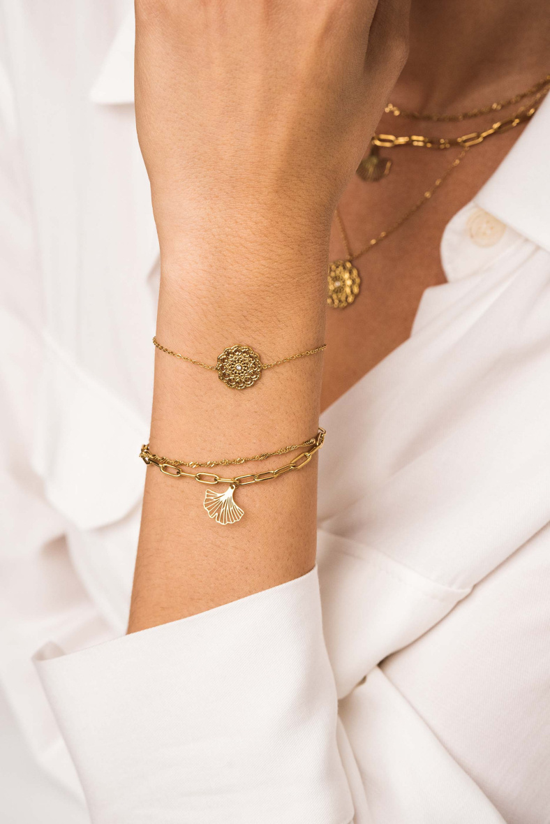 Grossista Bohm - Bracciale Timothée - rosone traforato e ciondolo in zircone