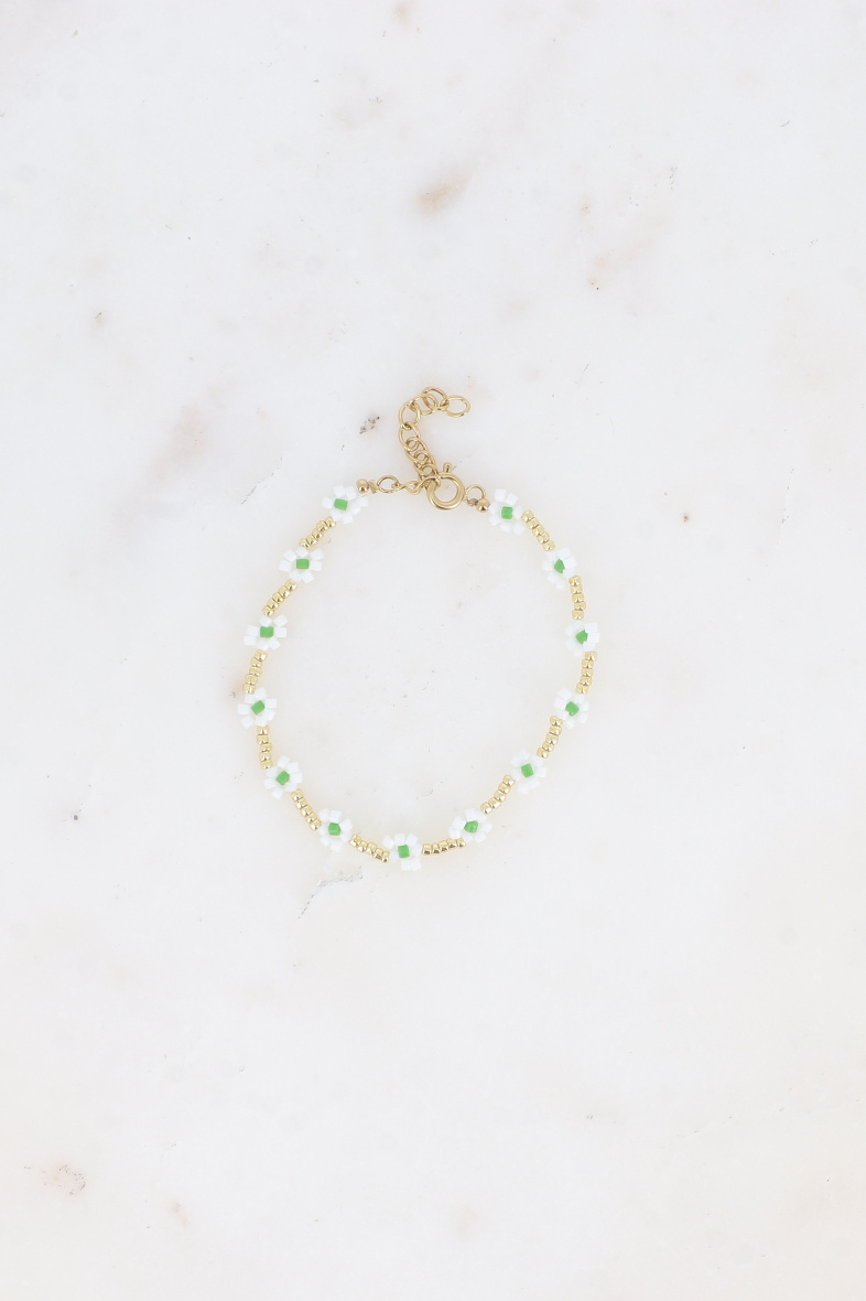 Grossiste Bohm - Bracelet - sur fil avec fleurs en perles rocailles