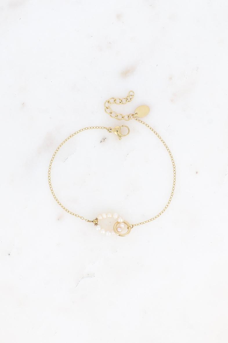 Grossiste Bohm - Bracelet - double anneau avec perles d'eau douce