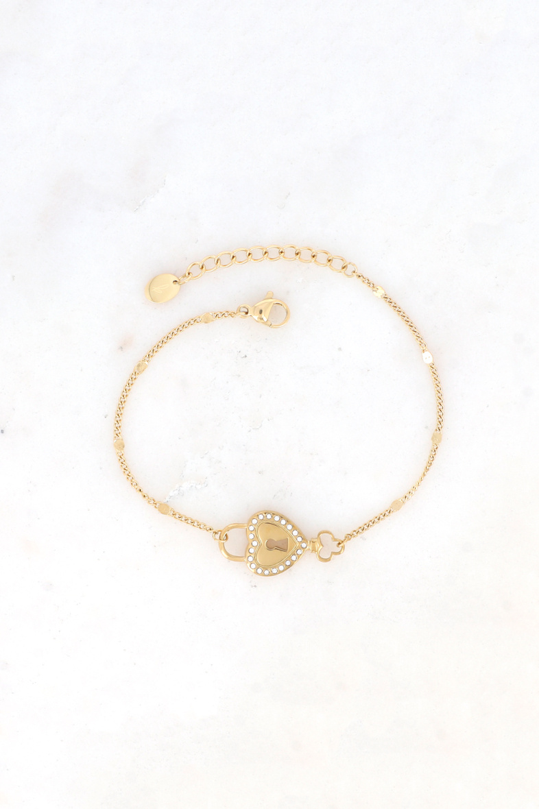 Mayorista Bohm - Pulsera Amalia - corazón de acero decorado con óxidos de circonio
