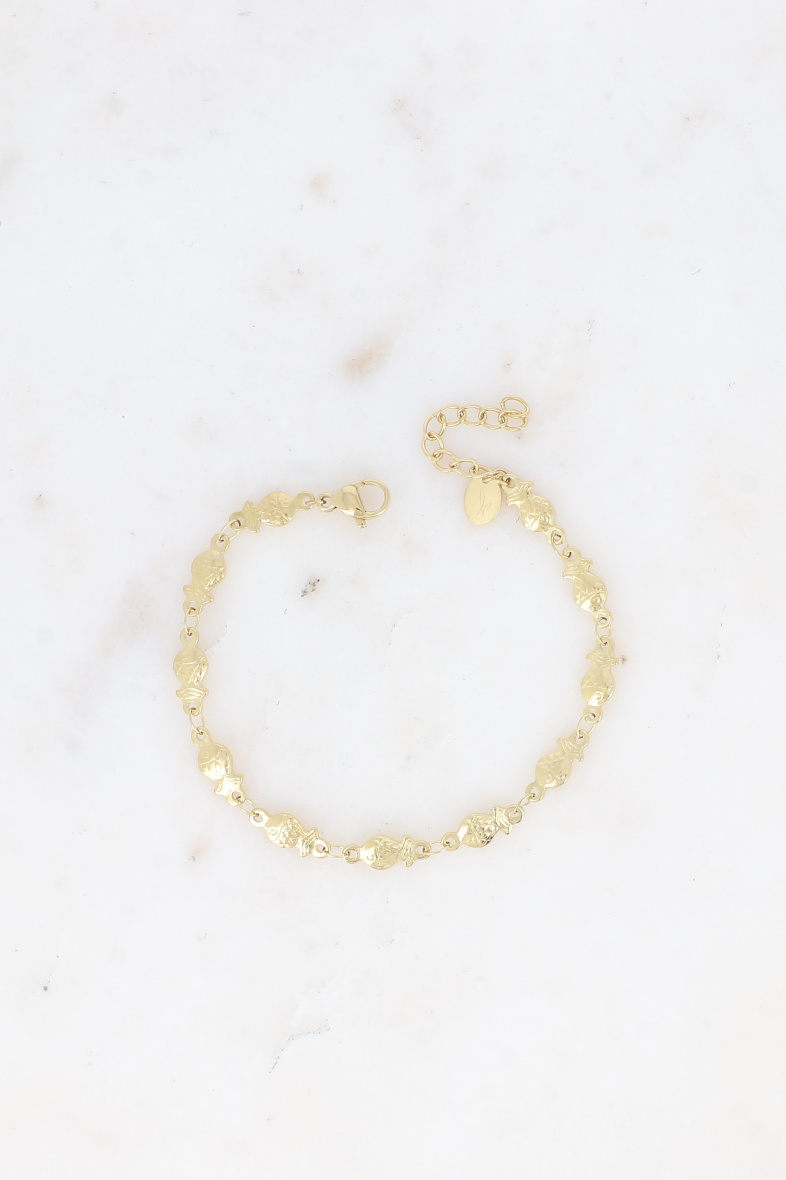 Grossiste Bohm - Bracelet - maille petits poissons en acier inoxydable