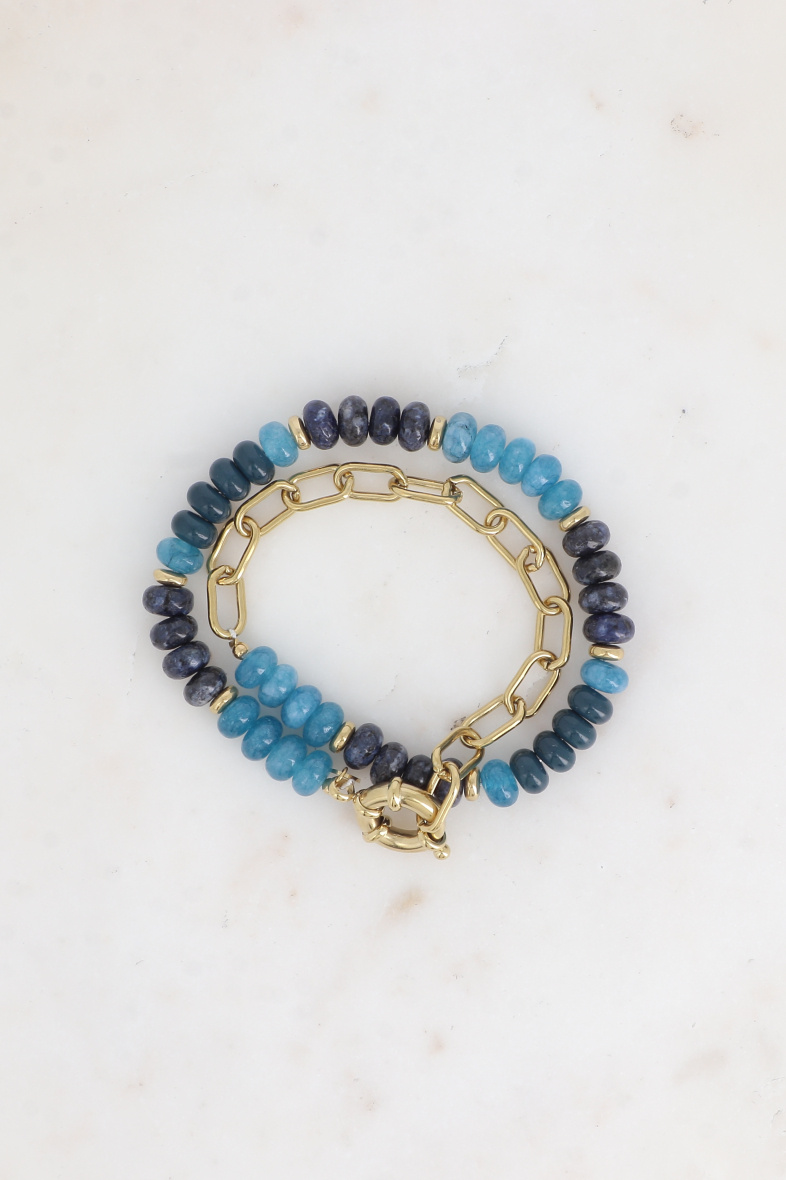 Mayorista Bohm - Pulsera doble Austyn - 2 vueltas con piedras naturales