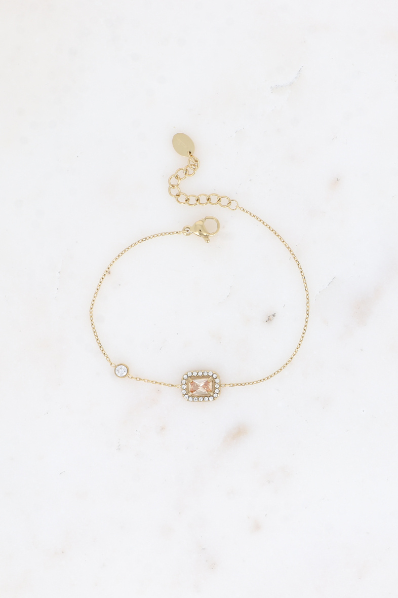 Grossiste Bohm - Bracelet - cristal rectangulaire et oxydes de zirconium