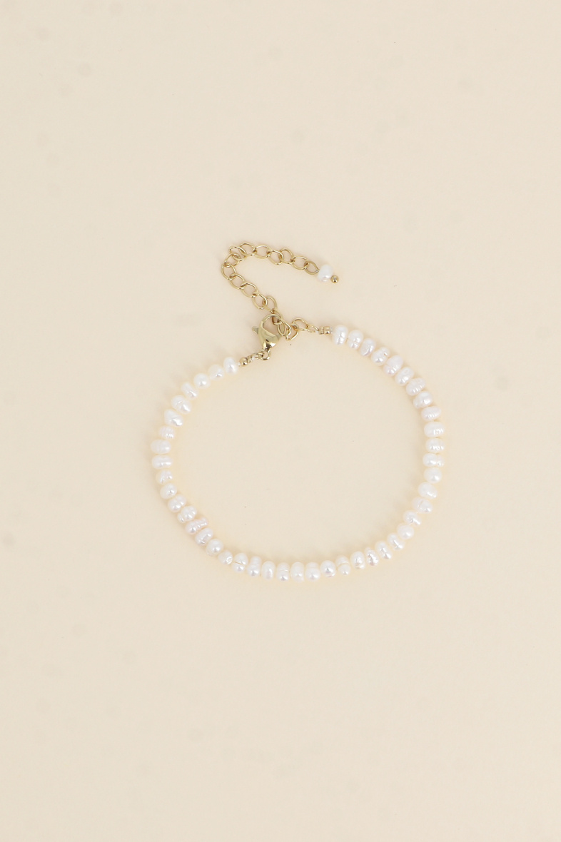 Großhändler Bohm - Armband an Kordel – 3 mm Süßwasserperlen