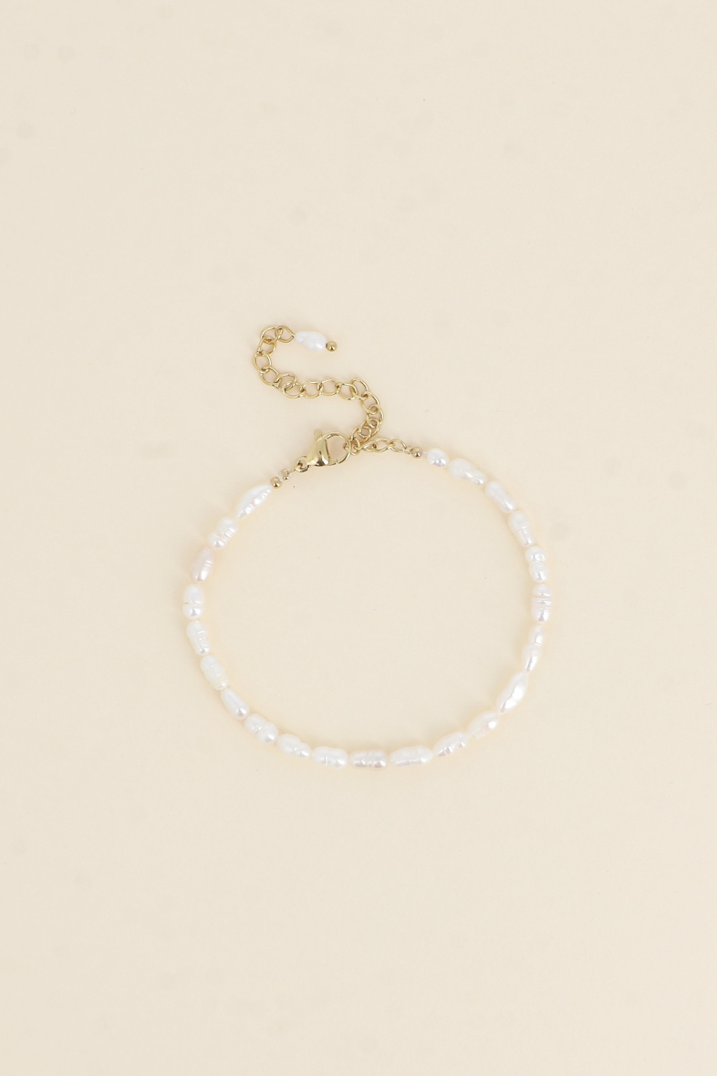 Grossiste Bohm - Bracelet sur cordon - perles d'eau douce allongées
