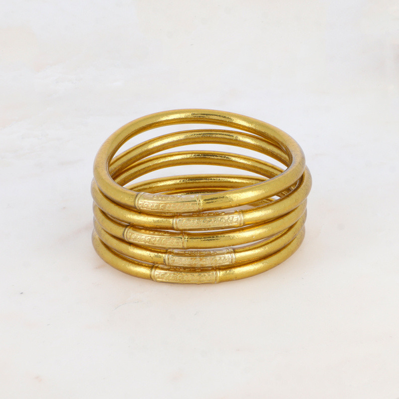 Grossiste Bohm - Jonc Bouddhiste épais antic gold - mantra en thaïlandais