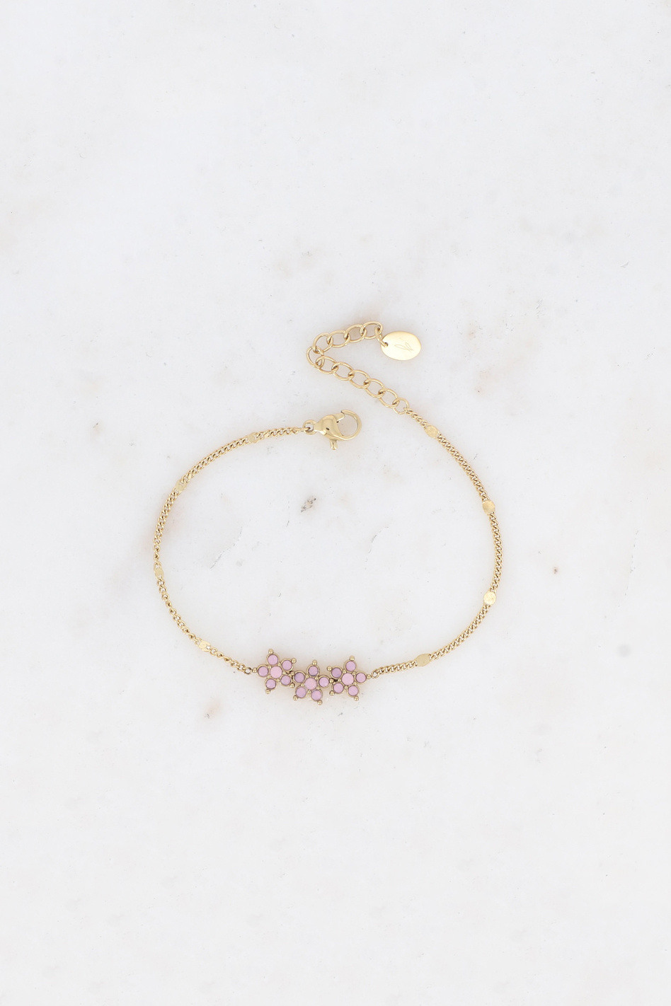 Grossiste Bohm - Bracelet - 3 fleurs avec oxydes de zirconium