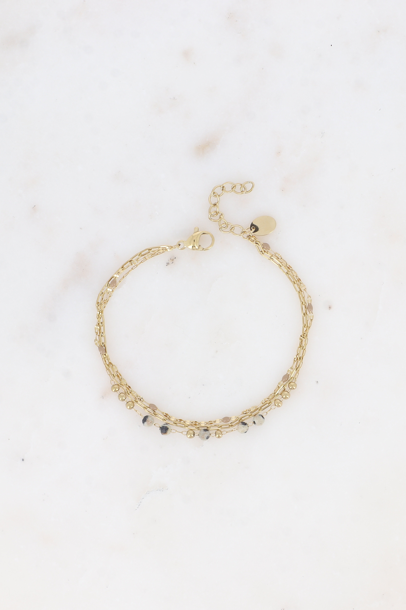 Großhändler Bohm - 3-reihiges Armband – Natursteine ​​und Emaille