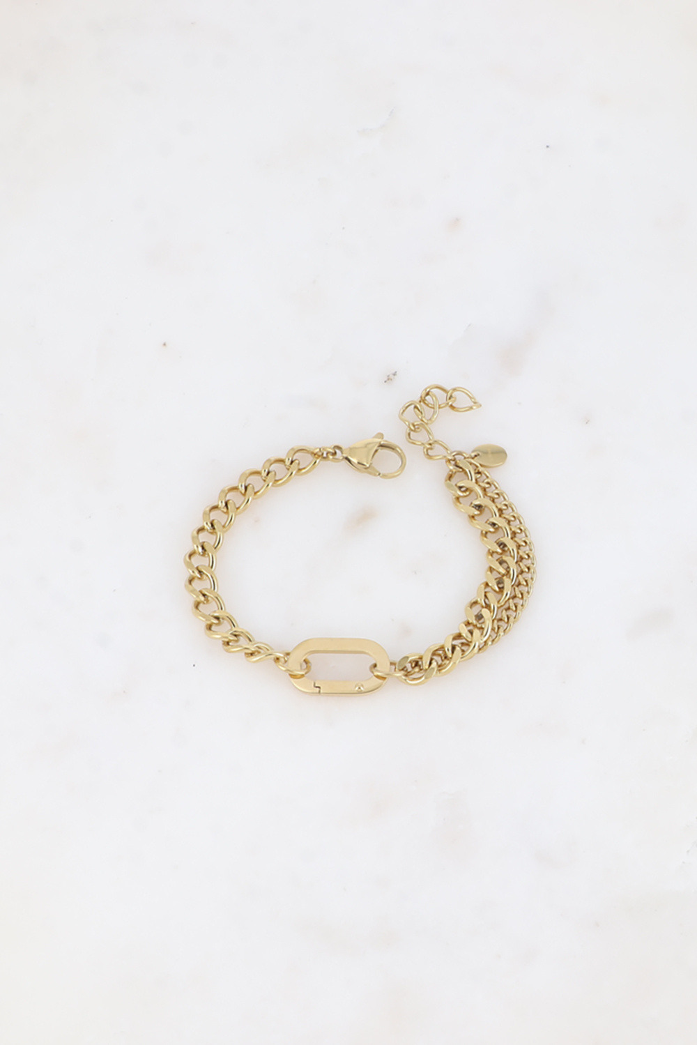 Grossiste Bohm - Bracelet - anneau ovale allongé et mailles gourmettes