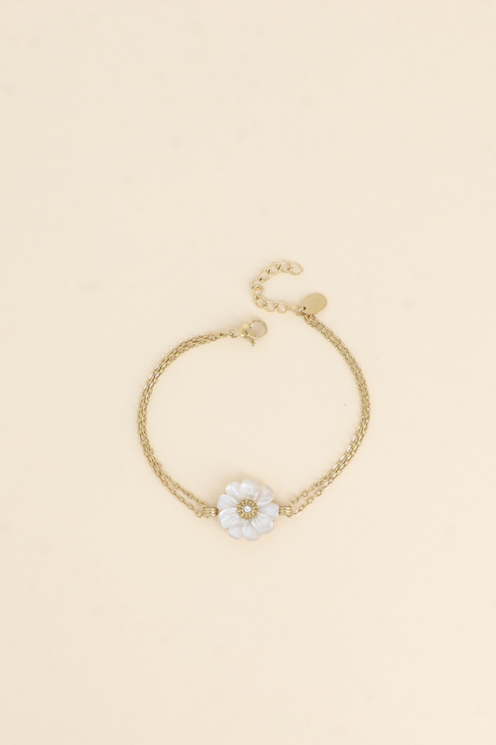 Grossiste Bohm - Bracelet - fleur en pierre naturelle et oxyde de zirconium