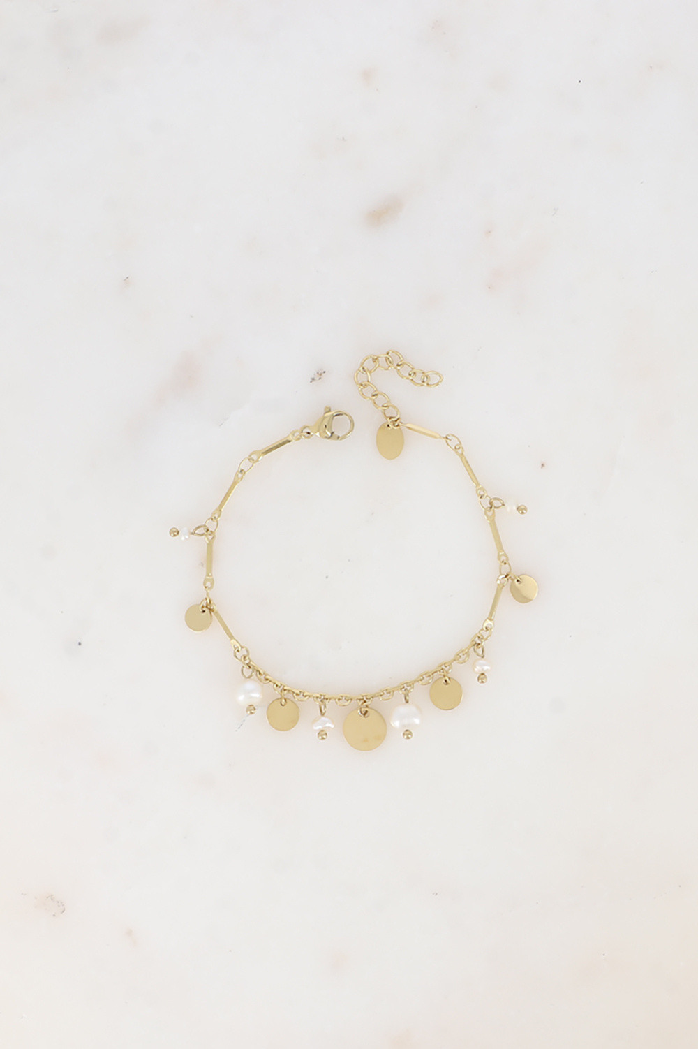Grossiste Bohm - Bracelet - maillons longs, perles d'eau douce et pampilles rondes