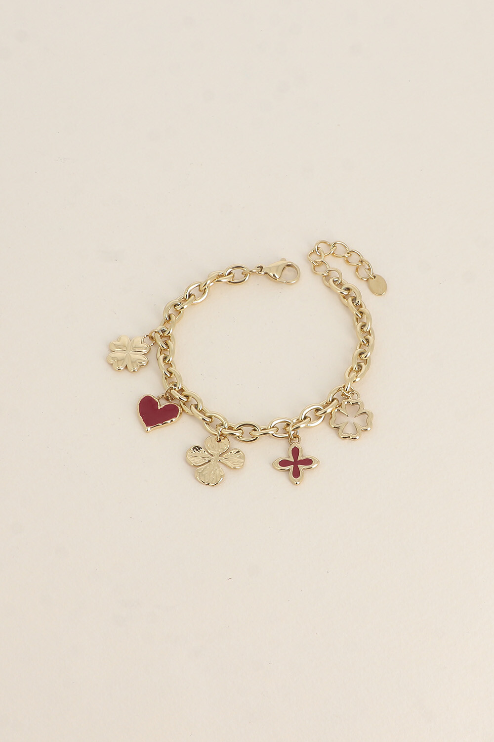 Grossiste Bohm - Bracelet - trèfles, coeurs, émail