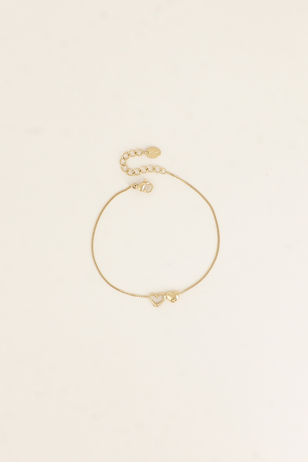 Wholesaler Bohm - Bracelet - delicate curb chain with two hearts
