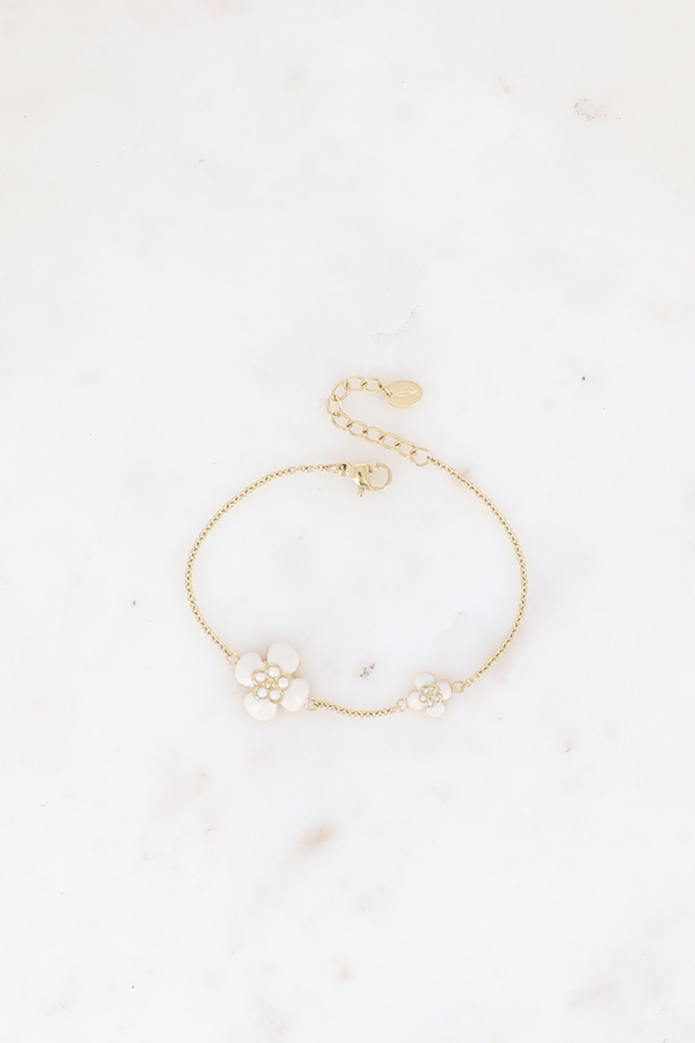 Mayorista Bohm - Pulsera - flor de esmalte de doble cúpula
