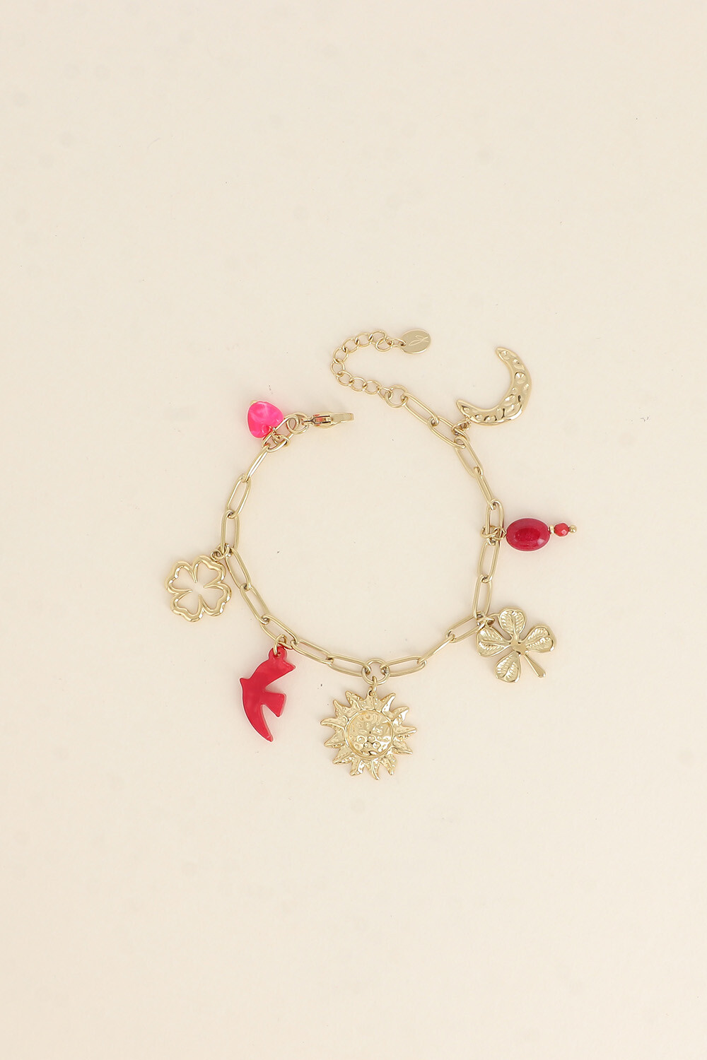 Grossiste Bohm - Bracelet - trèfles, soleil, lune, oiseau, perles