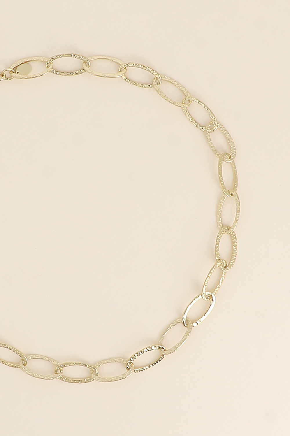 Mayorista Bohm - Collar - cadena con grandes eslabones ovalados texturizados 41+7CM