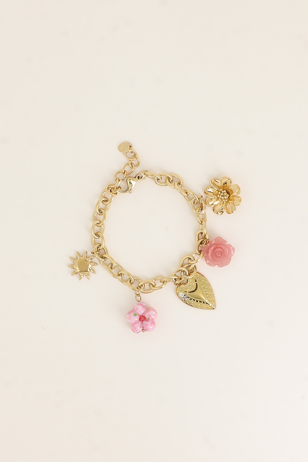 Wholesaler Bohm - Bracelet - resin flowers, ceramic, sun, heart