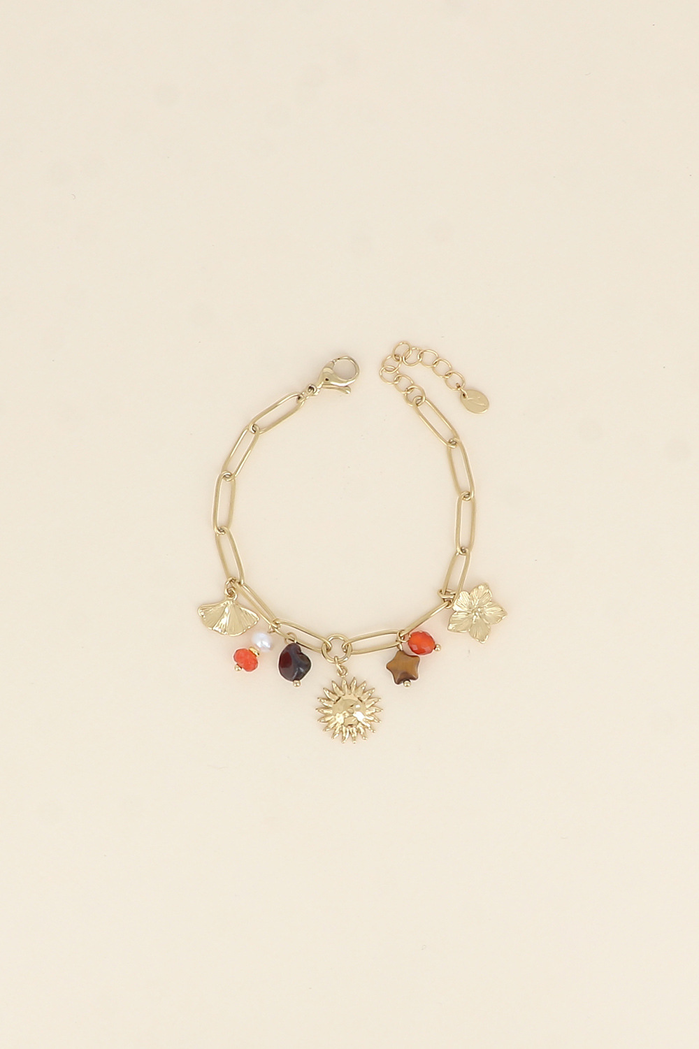 Wholesaler Bohm - Bracelet - ginko, natural stones, sun, flower, star