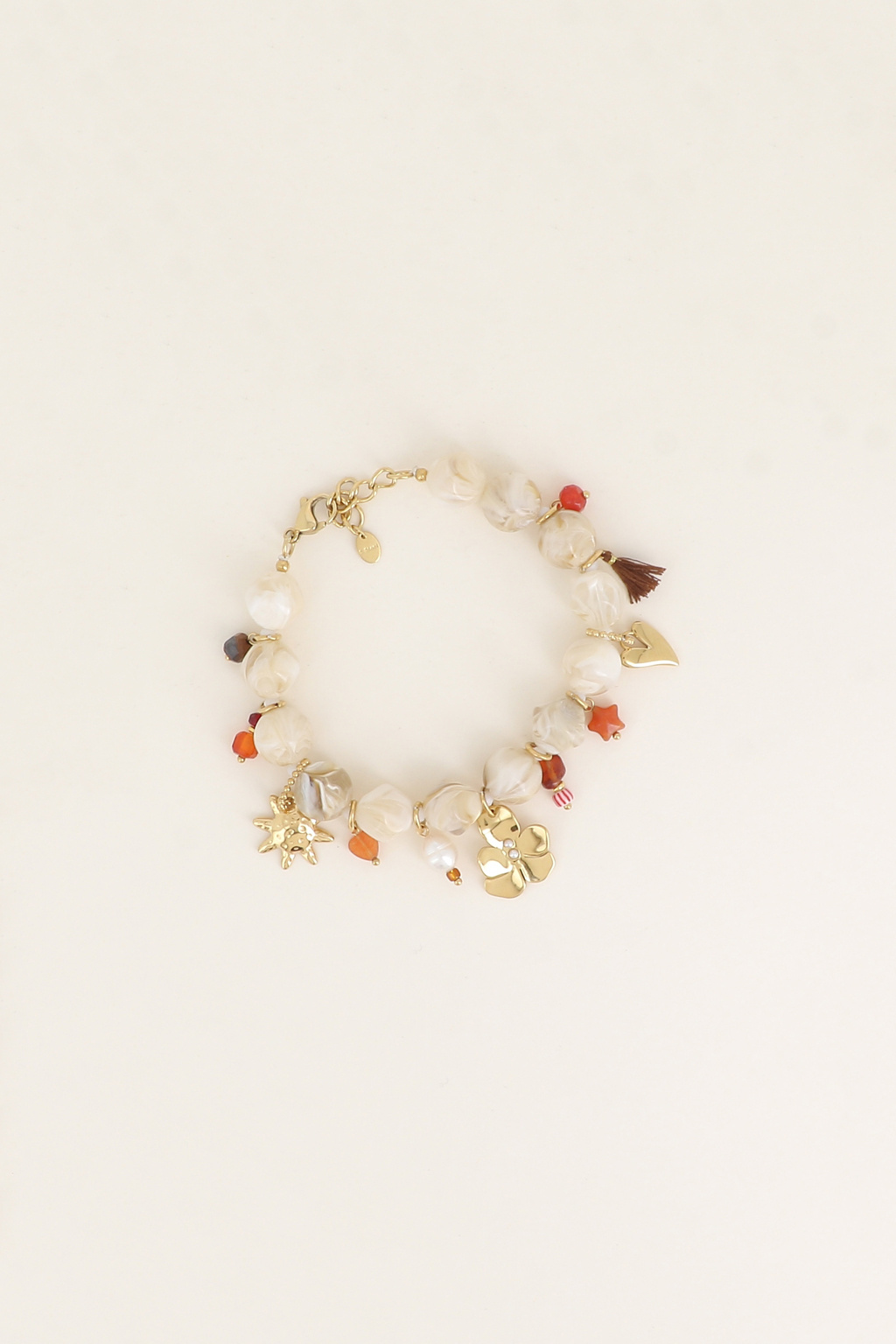 Grossista Bohm - Bracciale su cordoncino - perline in resina, nappina, sole, stella, fiore, cuori, perline