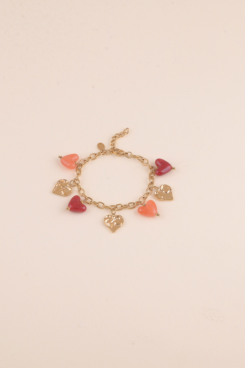 Mayorista Bohm - Pulsera - dijes de corazones de resina