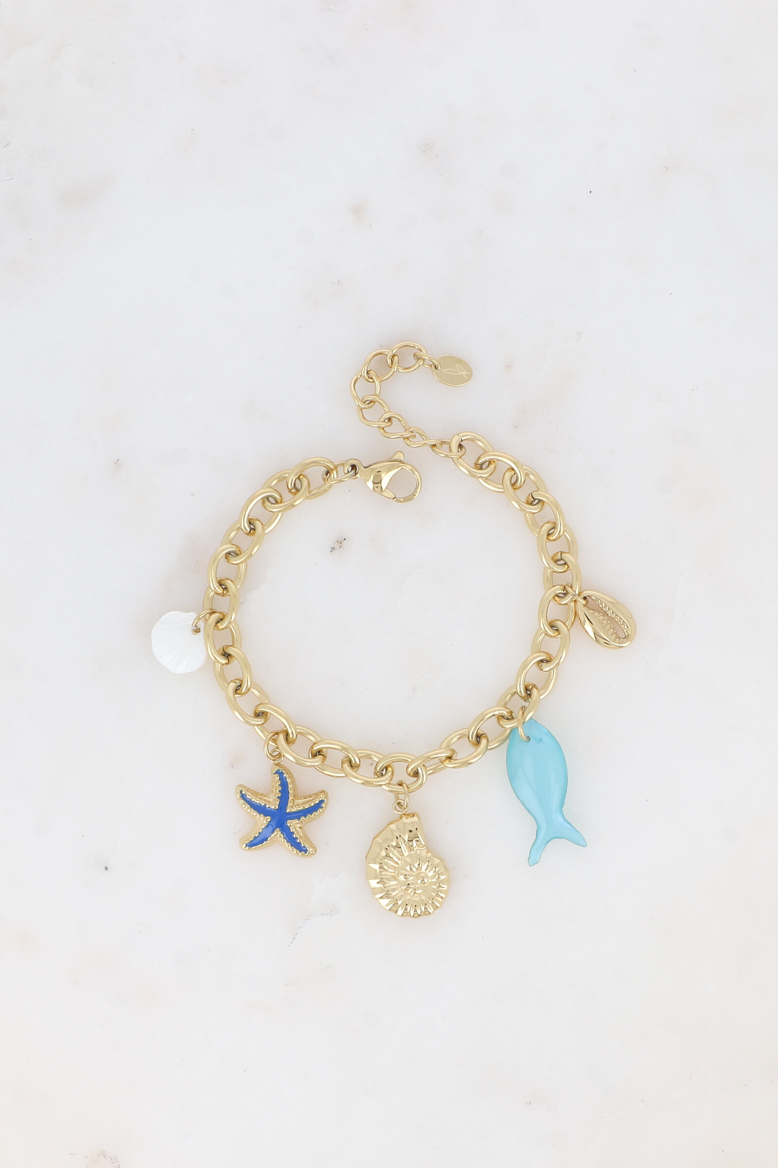Großhändler Bohm - Armband - Perlenhülle, Seestern, Schnecke, Acetatfisch, Cauri