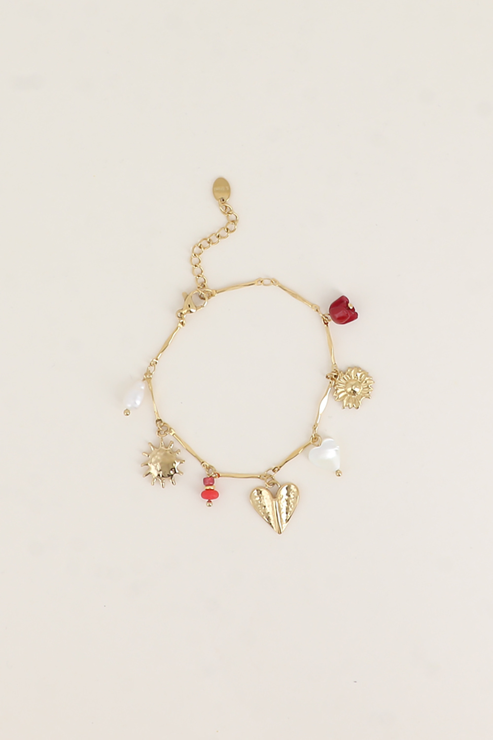 Mayorista Bohm - Pulsera - perla de agua dulce, sol, corazones, flores