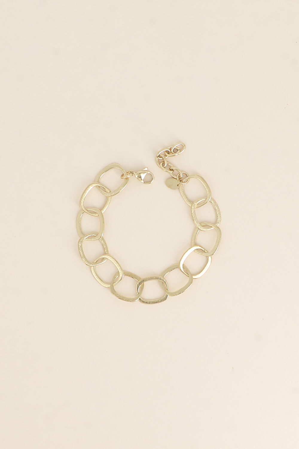 Mayorista Bohm - Pulsera - cadena de grandes eslabones ovalados con acabado mate cepillado