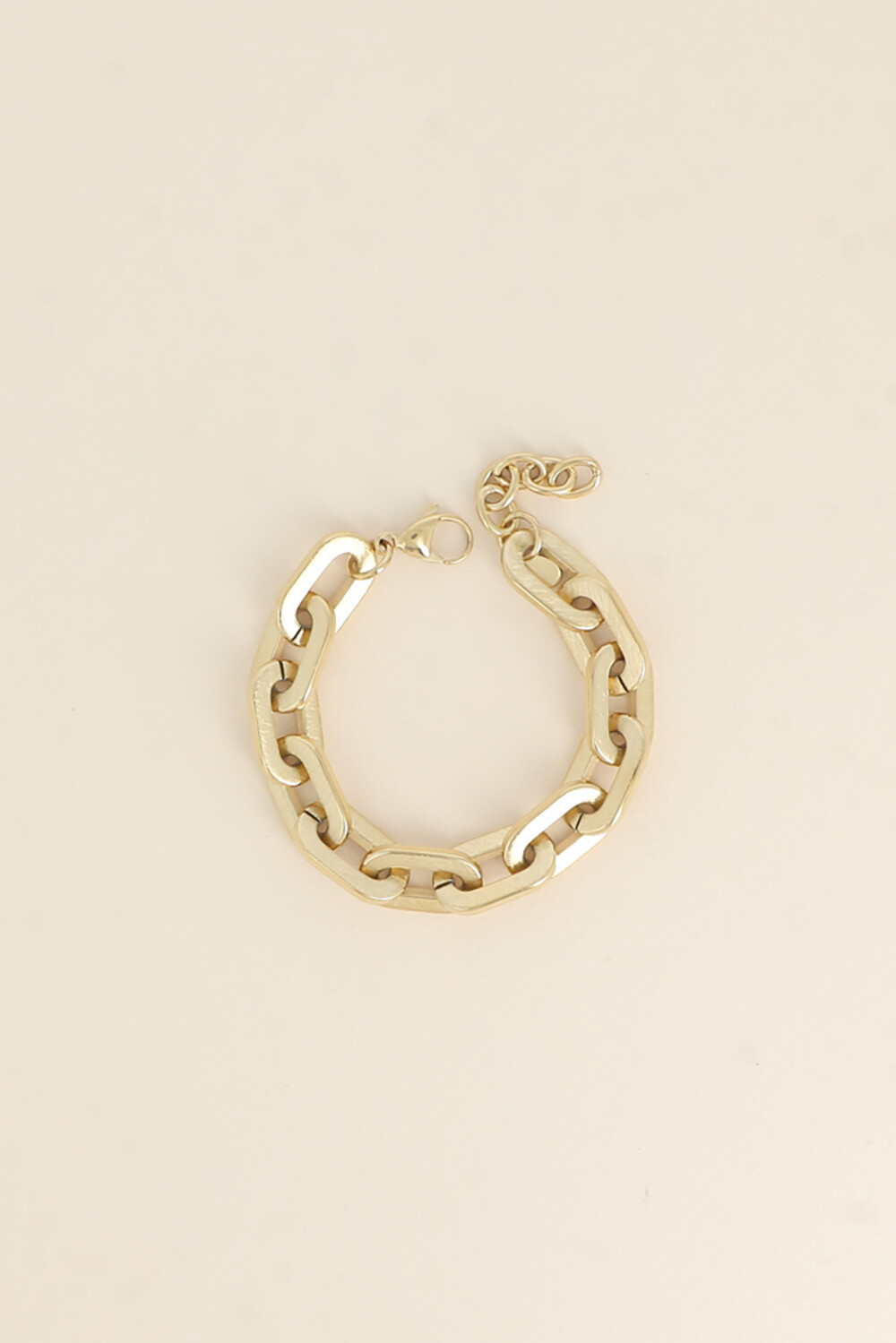 Mayorista Bohm - Pulsera - cadena de eslabones ovalados gruesos con acabado mate cepillado