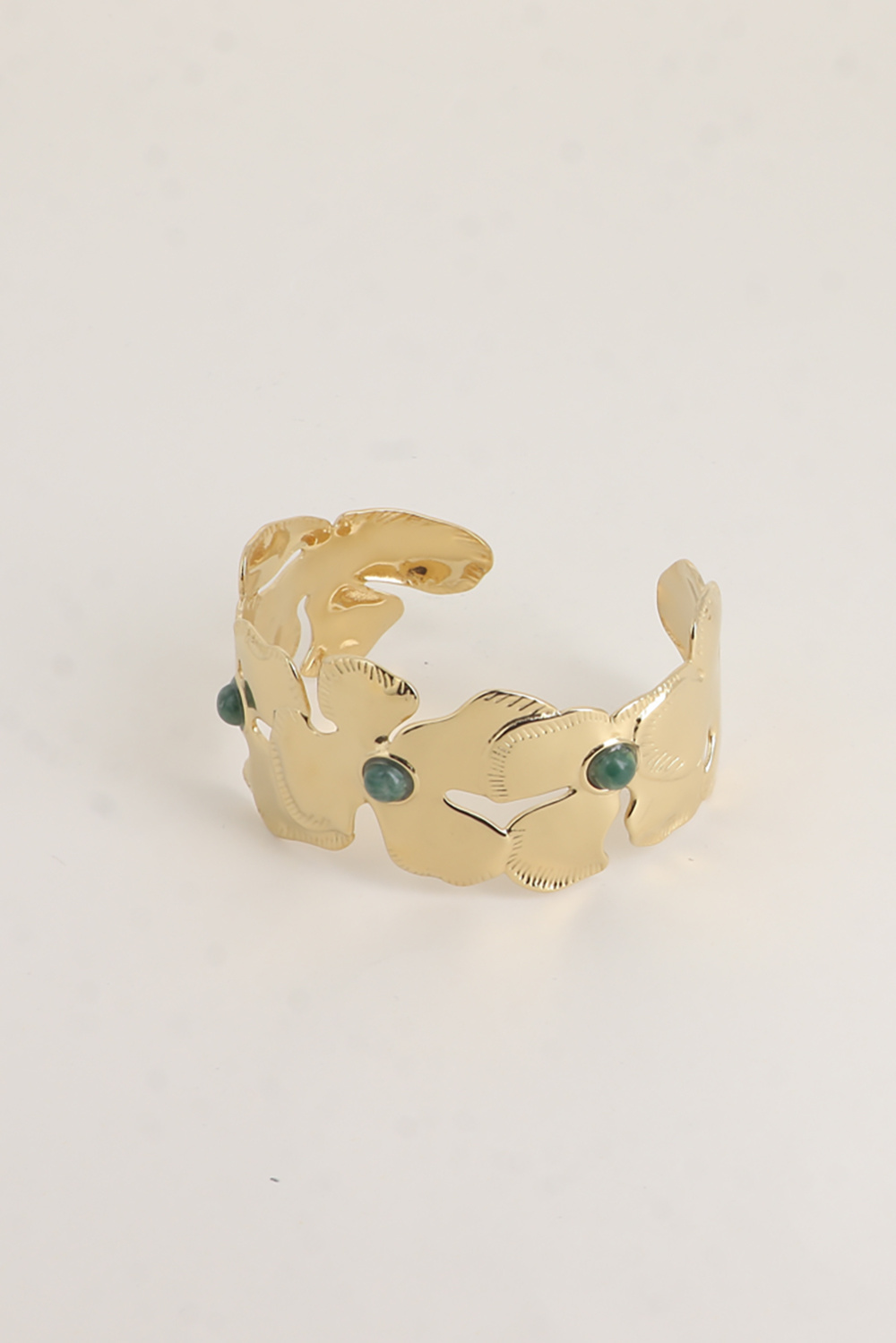 Wholesaler Bohm - Cuff Bracelet - Foliage and Natural Stones
