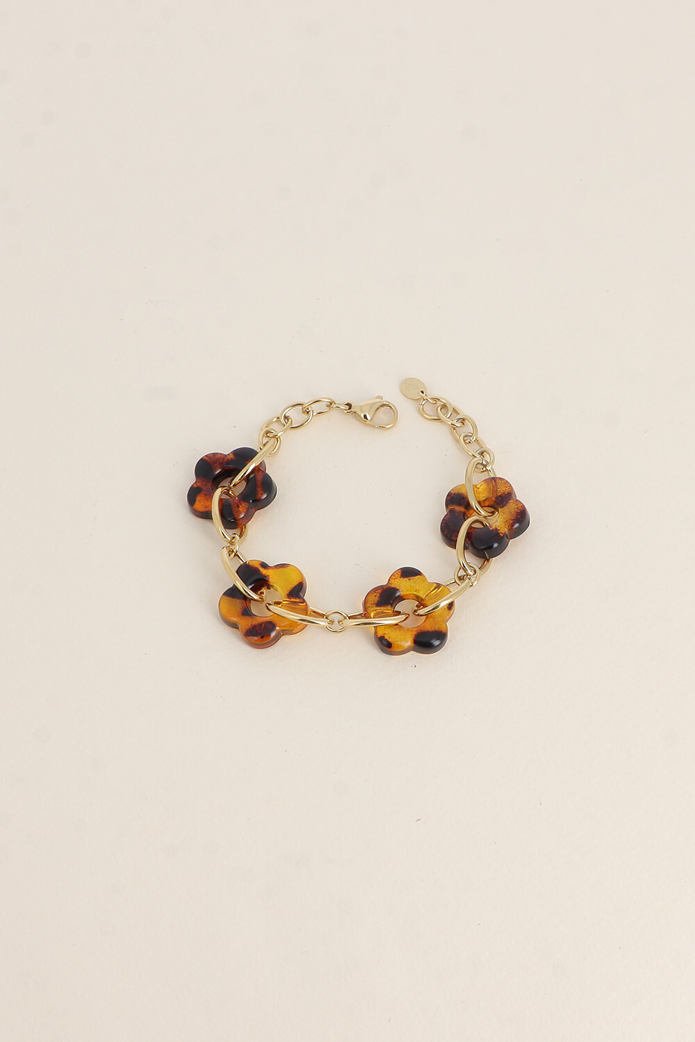 Grossiste Bohm - Bracelet - fleurs en résine et maillons ovales