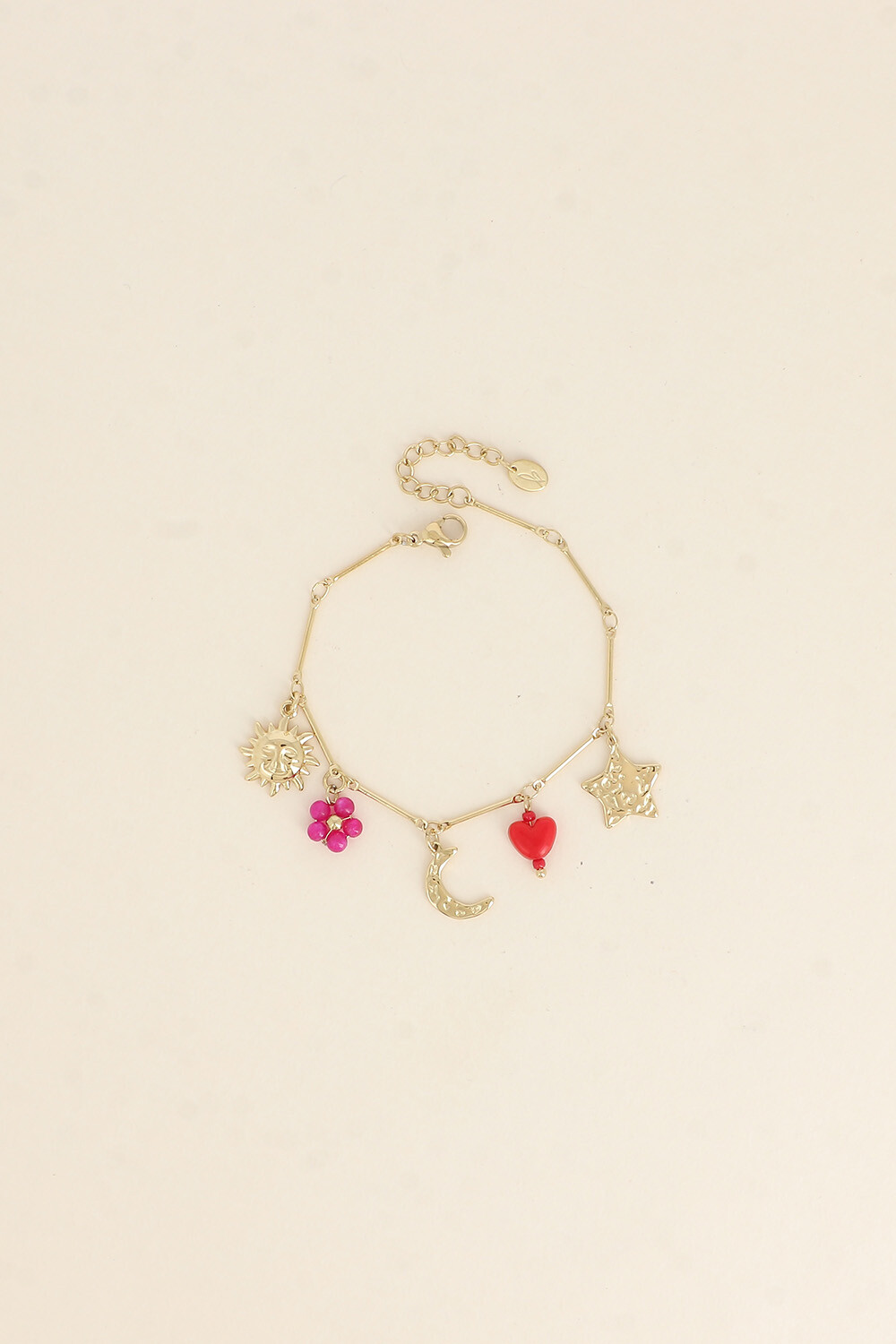 Grossiste Bohm - Bracelet - soleil, lune, étoile, coeur et fleur