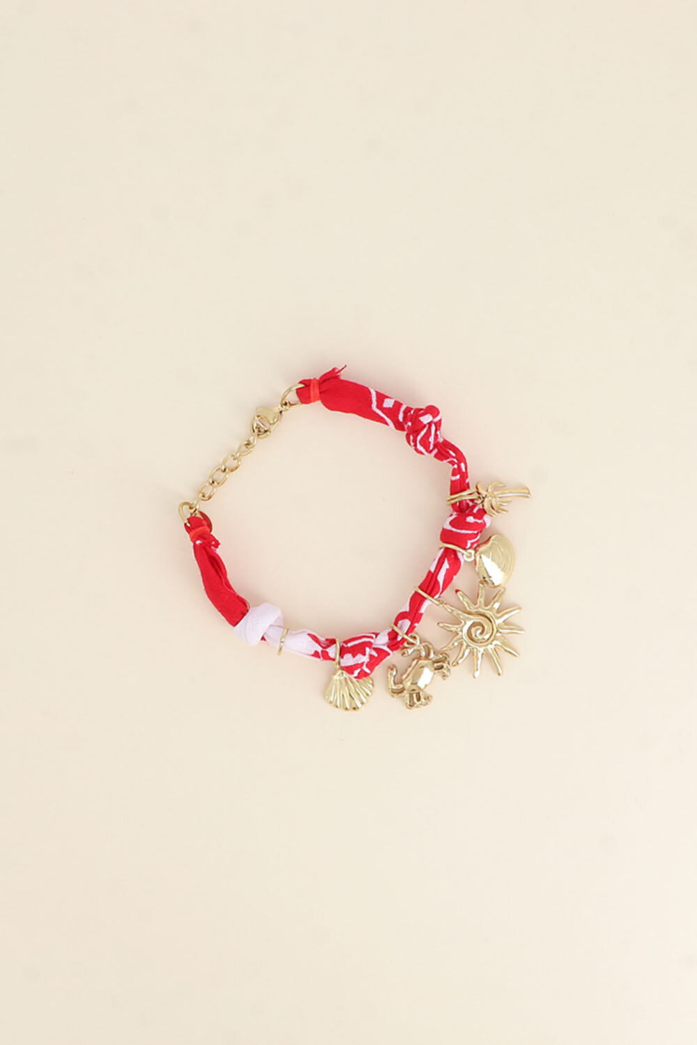 Wholesaler Bohm - Bracelet - ribbon fabric, seashells, crab, palm trees