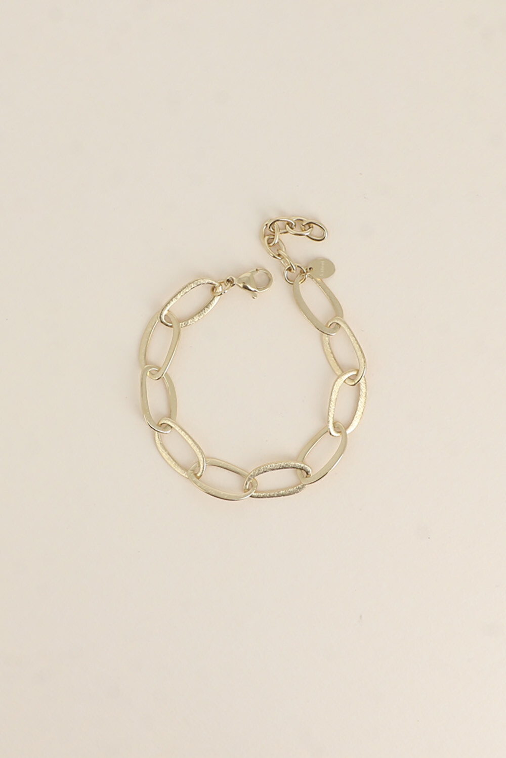 Mayorista Bohm - Pulsera - cadena de grandes eslabones ovalados con acabado mate cepillado