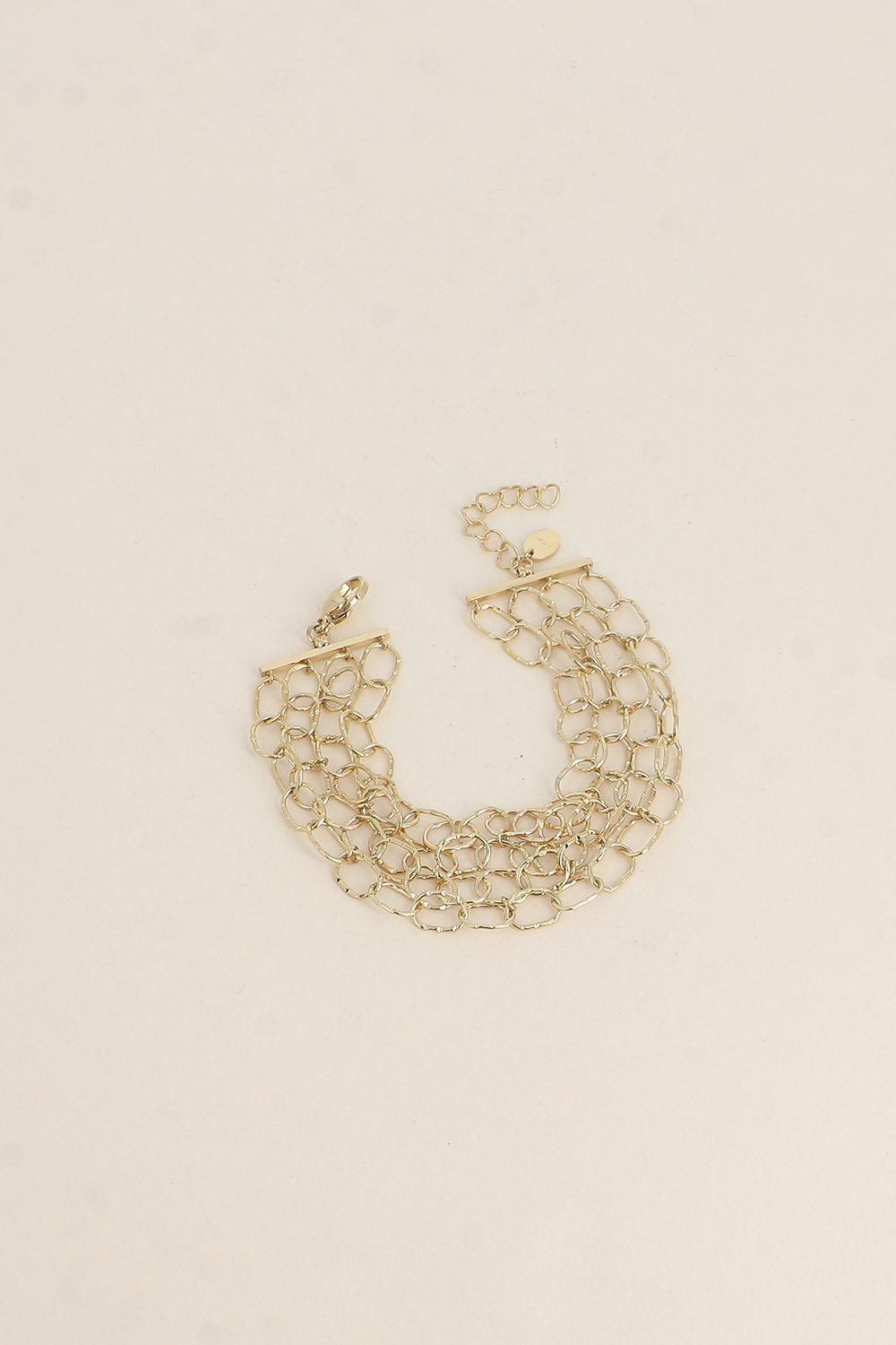 Grossiste Bohm - Bracelet - 4 rangs de maillons ovales striés
