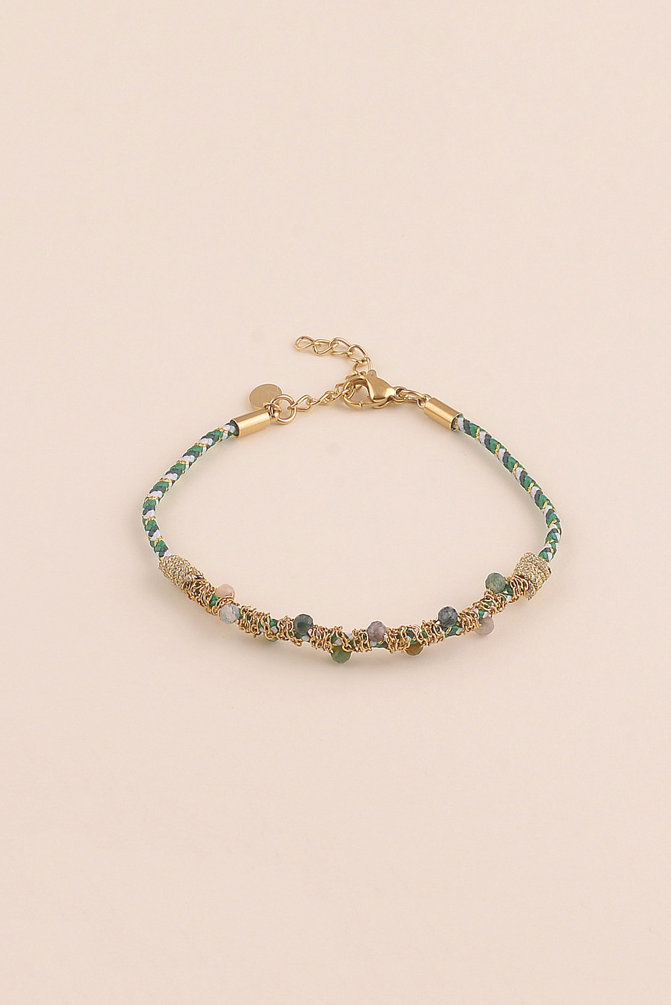 Mayorista Bohm - Pulsera de cordón - piedras naturales y cadena enrollada