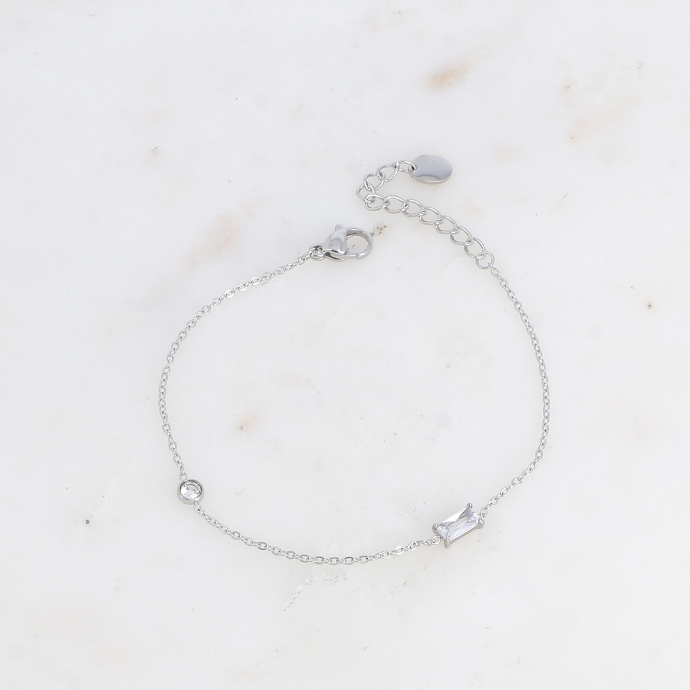Grossiste Bohm - Bracelet - cristaux rond et rectangle