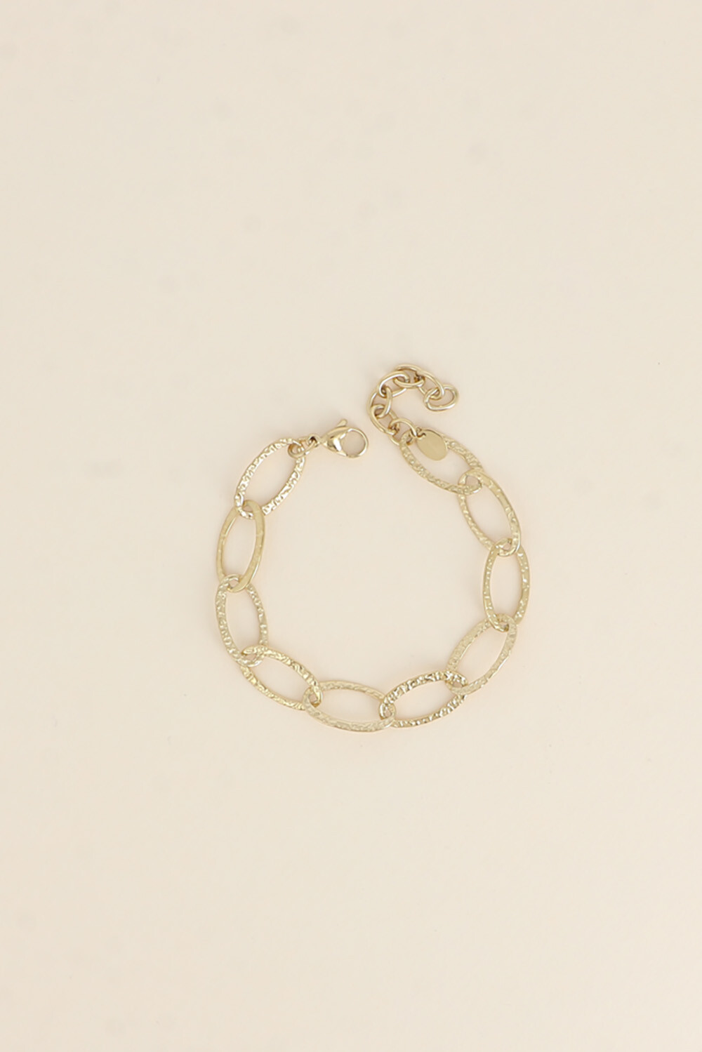 Mayorista Bohm - Pulsera - cadena con grandes eslabones ovalados texturizados