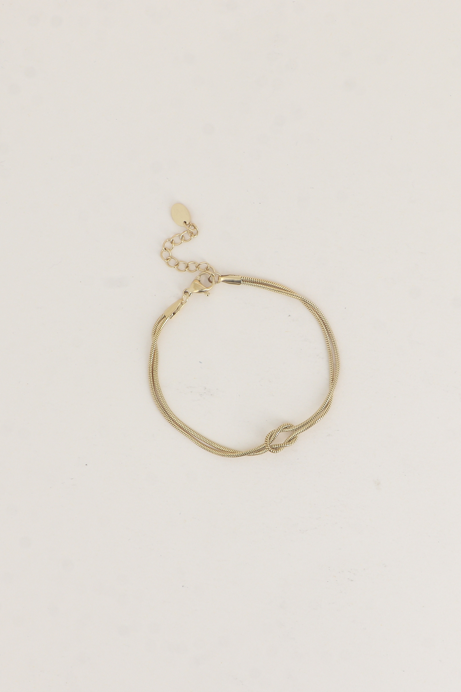 Mayorista Bohm - Pulsera - 2 hileras, cadena de serpiente y nudo plano