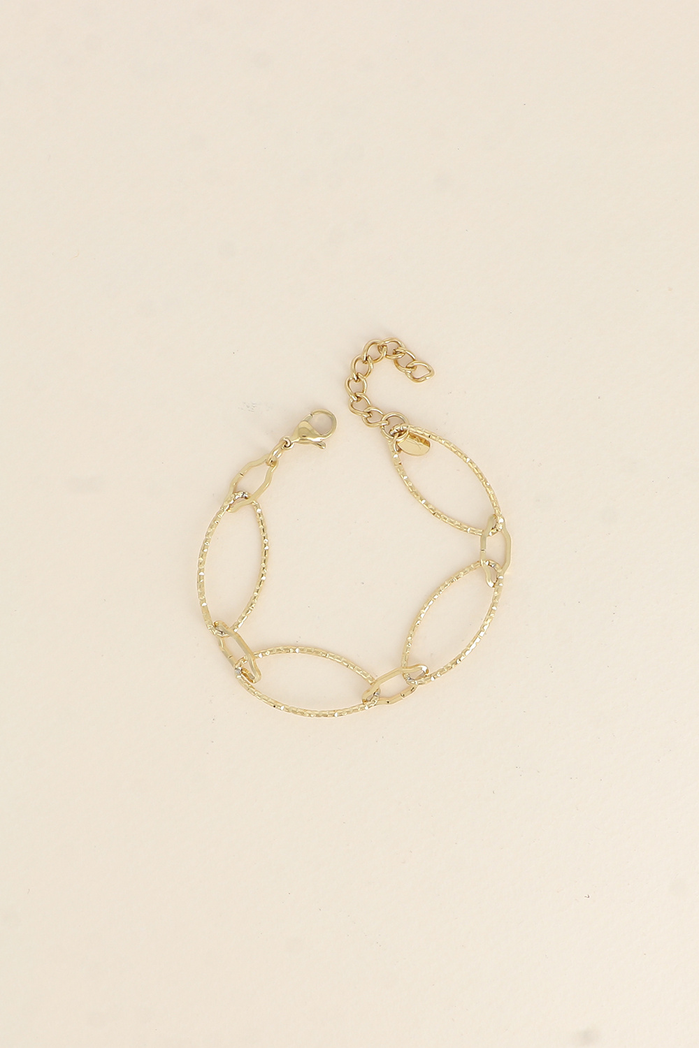 Grossiste Bohm - Bracelet - maillons alternés ovales dentelés et texturés