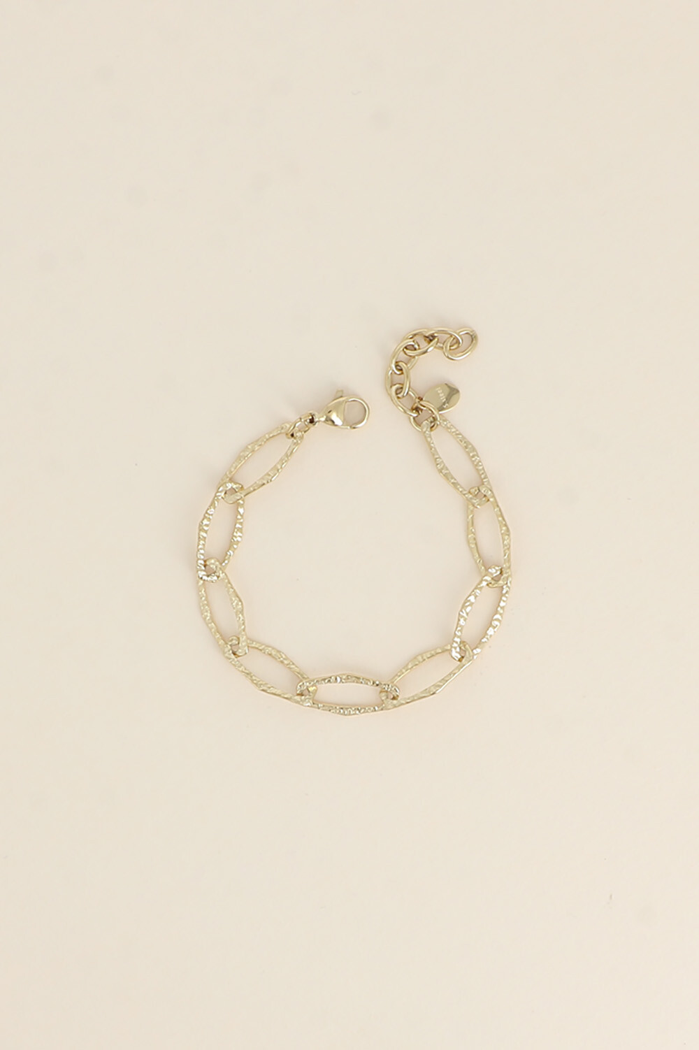 Mayorista Bohm - Pulsera - cadena con grandes eslabones ovalados texturizados