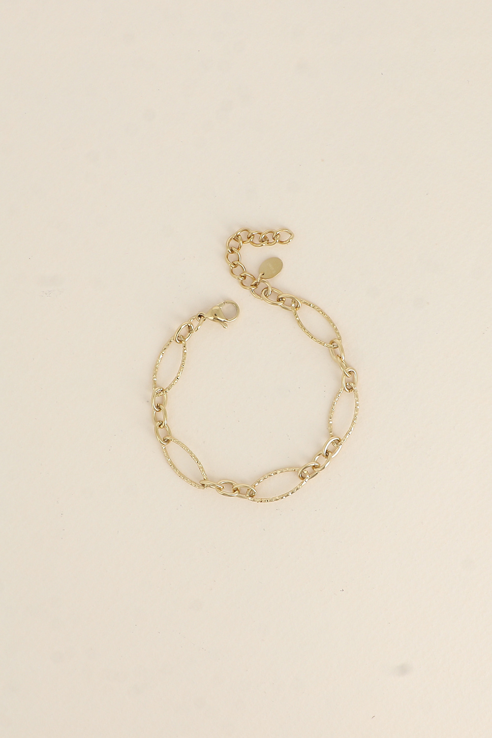 Grossiste Bohm - Bracelet - maillons alternés ovales dentelés et texturés