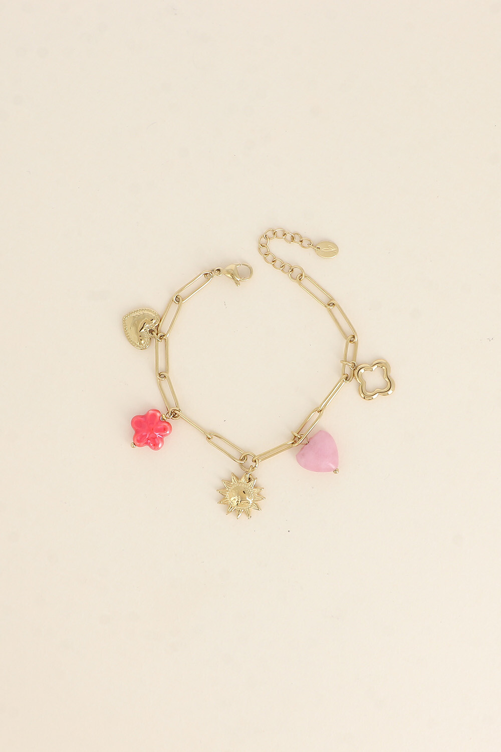 Grossiste Bohm - Bracelet - coeurs, perle fleur, soleil, trèfle