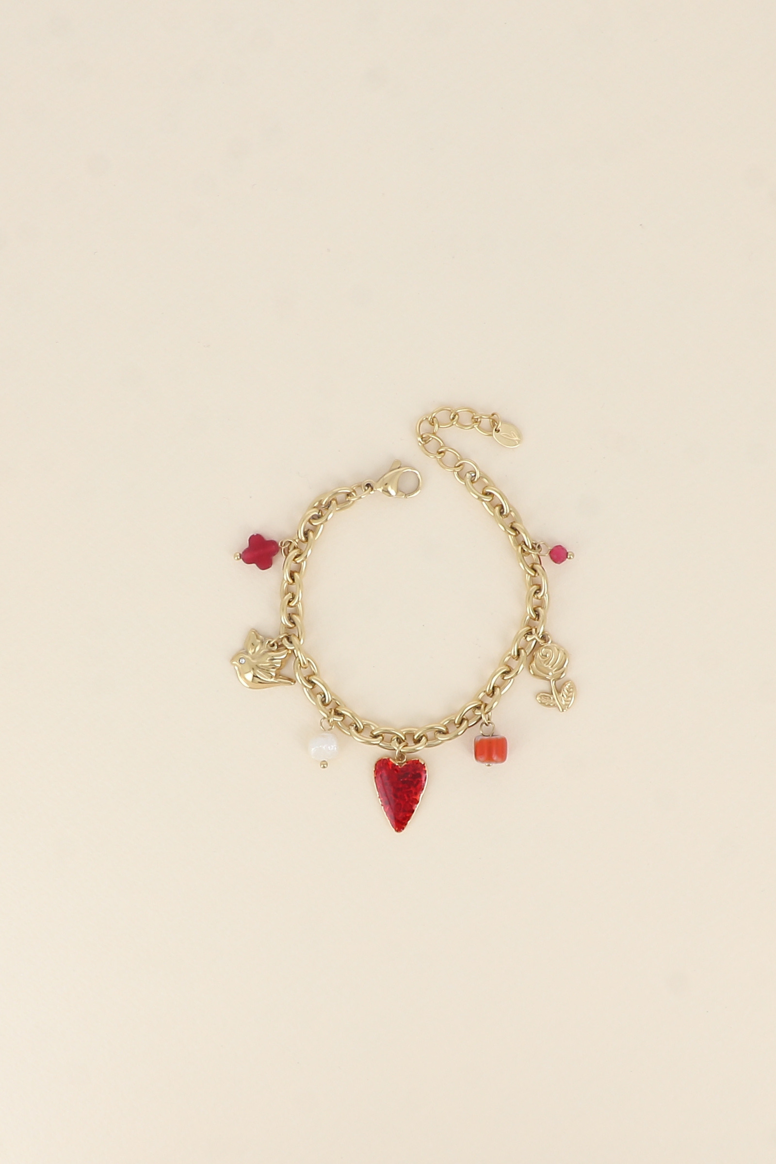 Wholesaler Bohm - Bracelet - clover, enamel heart, flower, ceramic and enamel bead
