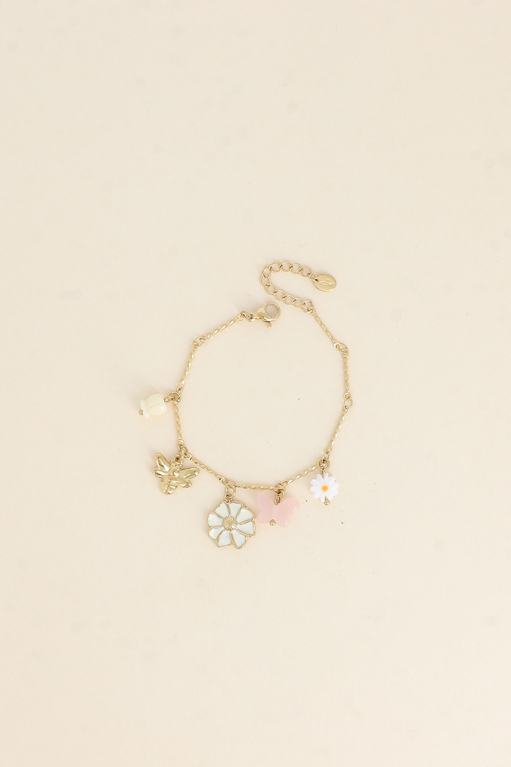Grossiste Bohm - Bracelet - fleur nacrée, fleurs, papillons