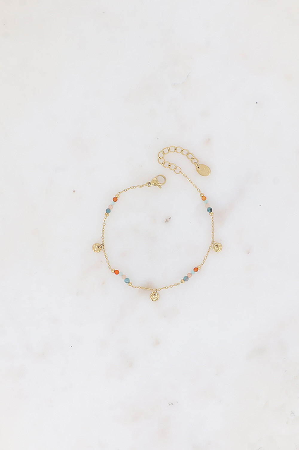Wholesaler Bohm - Bracelet - fine mesh with round pampilles and small natural stones