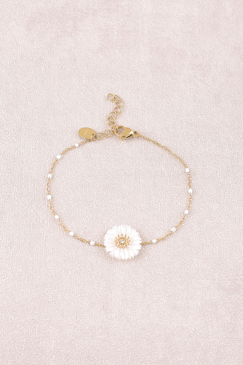 Mayorista Bohm - Pulsera - cadena con esmalte y flor de nácar con óxidos de circonio