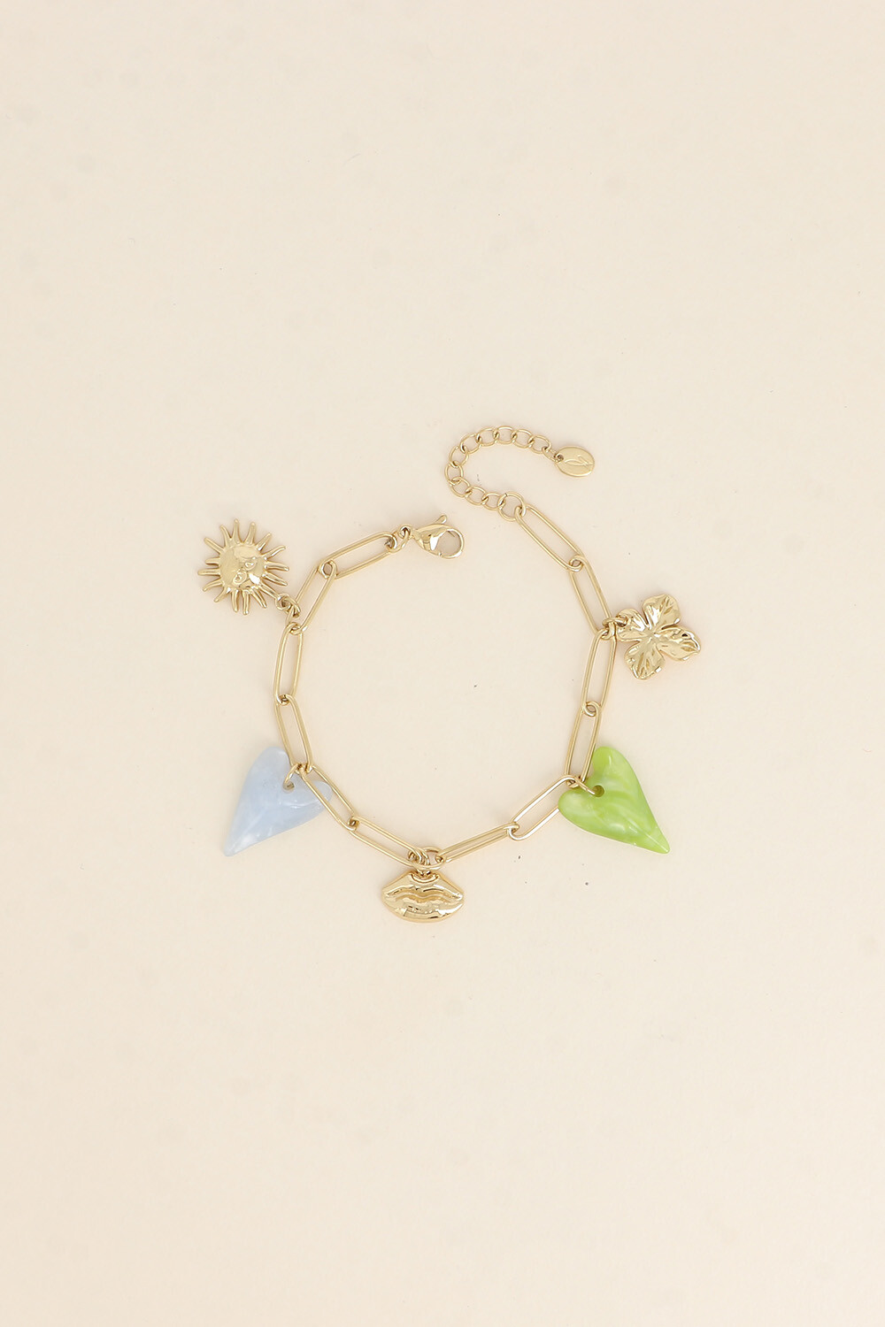 Grossiste Bohm - Bracelet - trèfle, coeurs en acétate, bouche, soleil