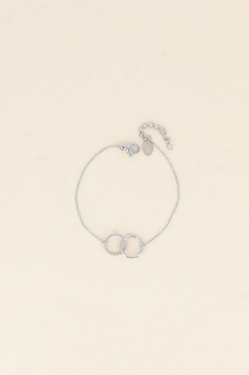Großhändler Bohm - Armband - Doppelring, einer glatt und der andere gedreht