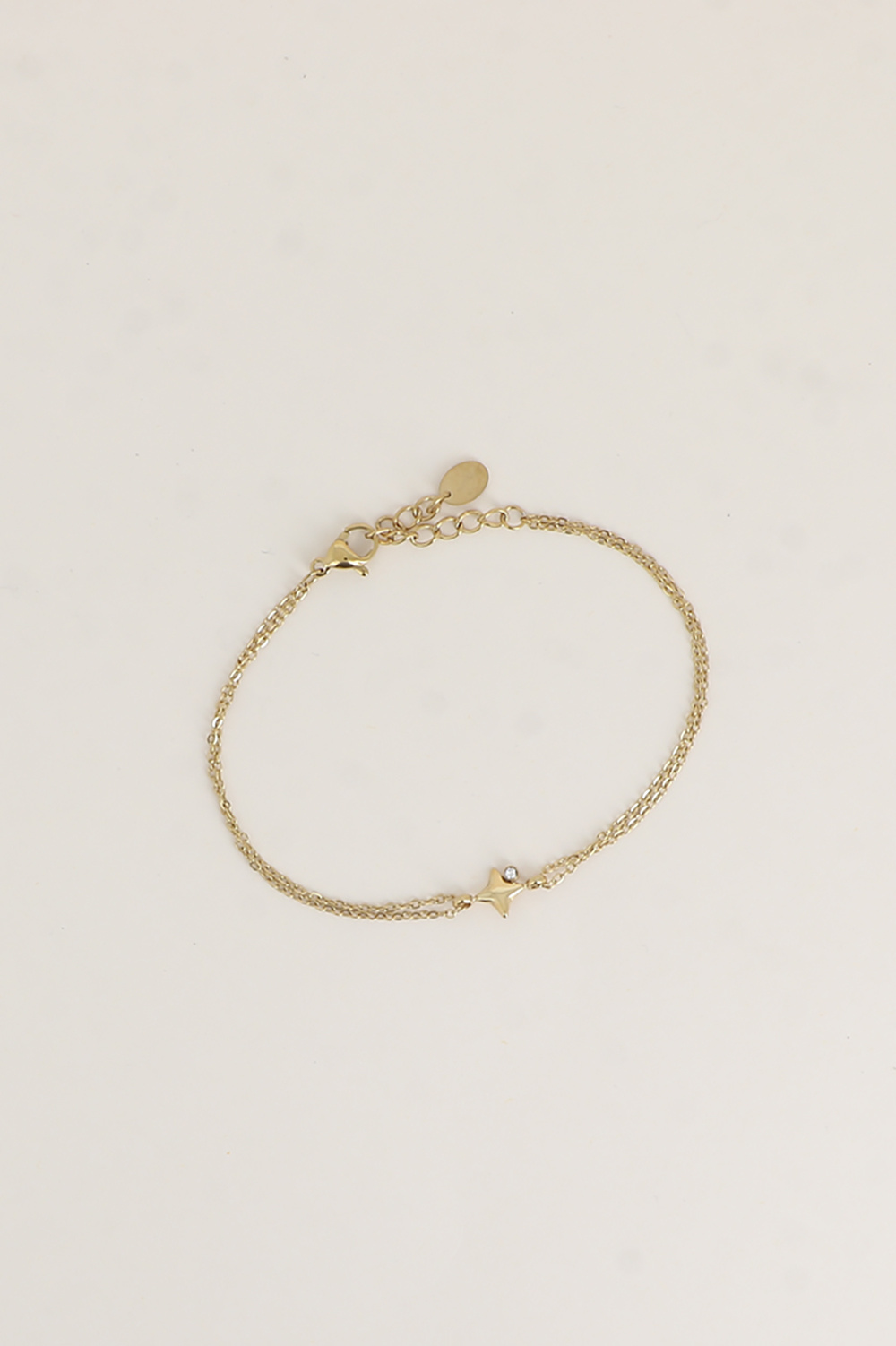 Grossiste Bohm - Bracelet - 2 rangs avec pendentif étoilé et cristal